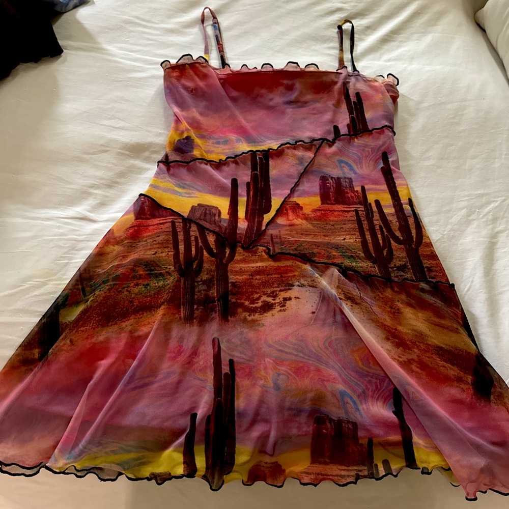 Urban Outfitters Mesh Desert Mini Dress